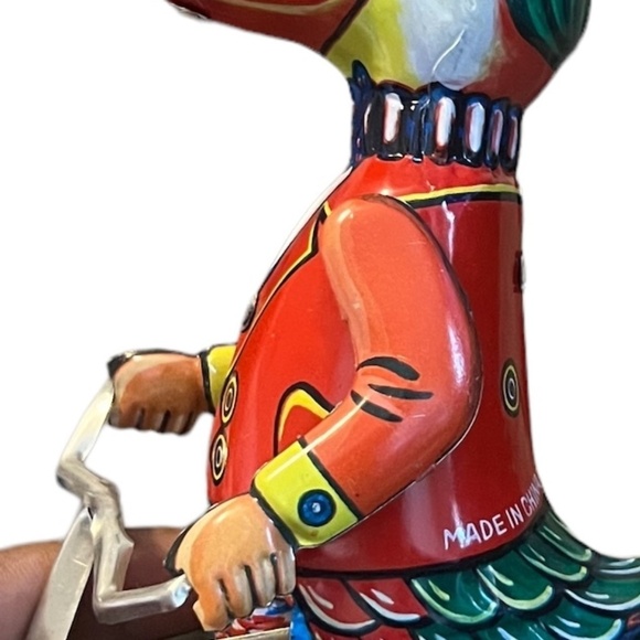 Vintage Inspired Duck on a Tricycle Metal Wind-Up Tin Toy - Picture 13 of 13